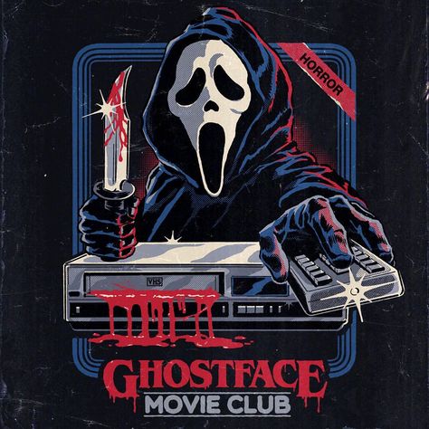 steven rhodes on Instagram: “What could be more fun than an evening of scary movies with your host, Ghost Face! . . “Ghost Face Movie Club” Officially Licensed design…” Supraviețuire Camping, Steven Rhodes, Ghostface Scream, Scary Movie Characters, Horror Villains, Movie Club, Horror Movie Icons, Posca Art, Scream Movie