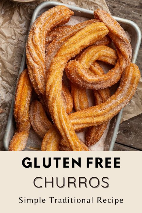 Gluten Free Churros are a classic, loved for their crispy, sugary exterior and soft, tender interior. Serve with homemade chocolate sauce for a special treat. Perfect for Cinco de Mayo Gluten Free Churros Recipe, Gluten Free Churros, Muffins Blueberry, Morning Glory Muffins, Churros Recipe, Homemade Gluten Free, Gluten Free Sweets, Gluten Free Treats, Gluten Free Snacks