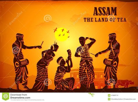 Culture of Assam stock illustration. Image of asia, lady - 41868174 Assam Culture Art, Assam Culture, Scary Text, Science Exhibition, Happy Baisakhi, India Tourism, Dance Of India, Indian Traditional Paintings, India Poster