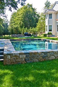 Hillside Pool, Traditional Pool, Small Inground Pool, Above Ground Pool Landscaping, Pool Fountain, Backyard Pool Landscaping, Small Pools, Backyard Pool Designs, Beautiful Pools