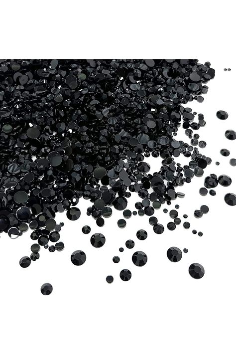 10000PCS Mixed 2-6mm Black Flatback Rhinestones for Nails, 3mm Nail Gems 4mm Round Crystal Gemstones 2mm/5mm/6mm Black Rhinestones for Crafts, Nail Art Design, Makeup,Tumblers Nail Gems, Design Makeup, Diy Fashion Accessories, Gem Nails, Black Rhinestone, Accessories Diy, Nail Art Design, Crystals And Gemstones, Nail Art Designs