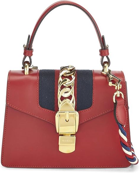 Amazon.com: Gucci, Pre-Loved Red Leather Web Sylvie Mini, Red : Luxury Stores Elegant Accessories, Luxury Store, High End Fashion, Luxury Women, Designer Wear, Luxury Lifestyle, Luxury Shoes, Statement Jewelry, Red Leather