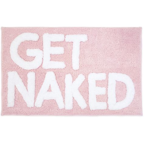 PRICES MAY VARY. LOOKING FOR A FUN BATH MAT TO DRESS UP YOUR BATHROOM? Our bathroom mats have style and are the perfect shower decor that will definitely get noticed. Made from soft and absorbent materials, these cute bathroom rugs will add a touch of style to any modern, rustic, minimalist, boho, or preppy bathroom decor. SUPER SOFT RAISED LETTER DESIGN - Our tufted microfiber Get Naked rug is densely woven with raised plush letters making it super cozy on your feet. Are you looking for College Fun Bath Mat, Cute Bathroom Rugs, Apartment Inspiration Bathroom, Light Pink Bathroom Decor, Preppy Bathroom Decor, Black Apartment Decor, Blush Pink Bathroom, Apartment Decor Pink, Rugs Apartment