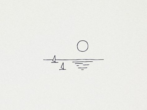 Sailboat And Anchor Tattoo, Semester At Sea Tattoo, Sailboat Line Drawing, Sailboat Drawing Simple, Minimalist Tattoo Aesthetic, Ocean Line Drawing, Sailboat Tattoo Simple, Boats Tattoo, Minimalist Line Tattoo