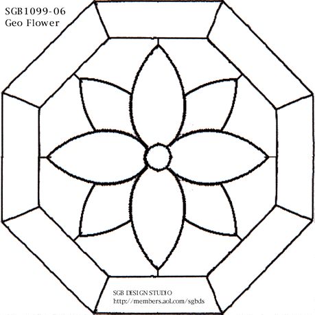 geometric flower Simple Mosaic Patterns Templates, Octagon Stained Glass Patterns, Mosaic Patterns Templates, Delphi Glass, Flowers Simple, Flower Geometric, Stained Glass Quilt, Stained Glass Patterns Free, Patterns Flowers