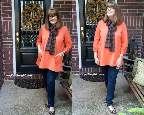 over50feeling40: Susan Graver Style: A Sweatshirt to Love! Style A Sweatshirt, Fall 2014 Fashion, Fashion 2014, Resale Shops, Susan Graver, 2014 Fashion, Fall Fashion, Red Leather Jacket, Over 50