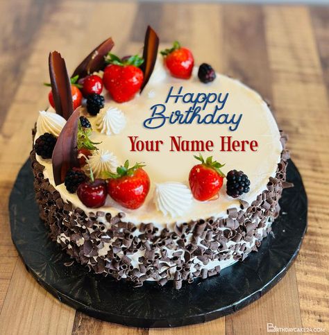 Customize Strawberry Chocolate Happy Birthday Cake With Name Editing Edit Cake, Cake Name Edit, Pics Editing, Happy Birthday Cake Writing, Chocolate Cake With Name, Chocolate Cake Images, Cake 2023, Nurse Cake, Cake Pic