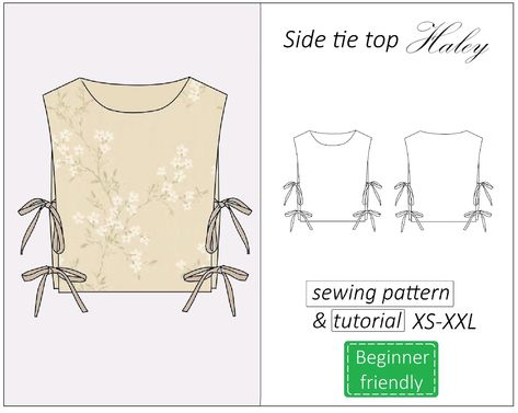 Tunic Top Sewing Pattern, Easy Crop Top Sewing Pattern, Cute Shirt Pattern Sewing, Stiff Fabric Top, Flowy Shorts Sewing Pattern, Going Out Top Pattern, Easy Sew Tank Top, Patchwork Top Pattern, Boat Neck Sewing Pattern