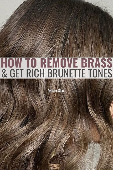 Whether you're struggling to remove brass from your hair or aiming for rich brunette tones, it can be a frustrating journey. If you wish to achieve that perfect shade without the brassiness, this article is for you. Discover effective techniques and expert tips to eliminate brassiness and achieve stunning brunette tones effortlessly. No Brass Brunette, How To Tone Brown Hair, Toning Brunette Hair, Toner Brunette Hair, Toner For Light Brown Hair, Brassy Hair Fix At Home Brunettes, Toner On Brown Hair Before And After, How To Get Rid Of Brassy Hair Brunettes, Brown Toner Before And After