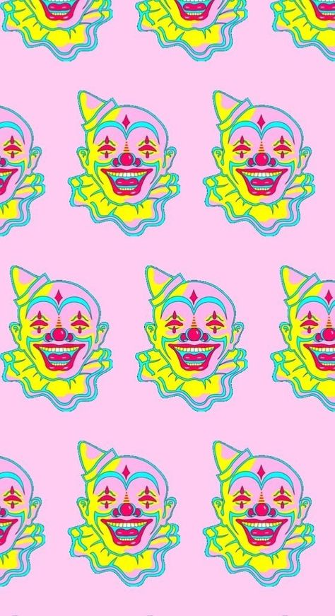 Jester Wallpaper Aesthetic, Clowncore Wallpaper Aesthetic, Clown Pattern Wallpaper, Clown Phone Wallpaper, Clown Aesthetic Wallpaper, Clown Core Wallpaper, Clown Wallpaper Aesthetic, Clowncore Wallpaper, Kidcore Wallpaper