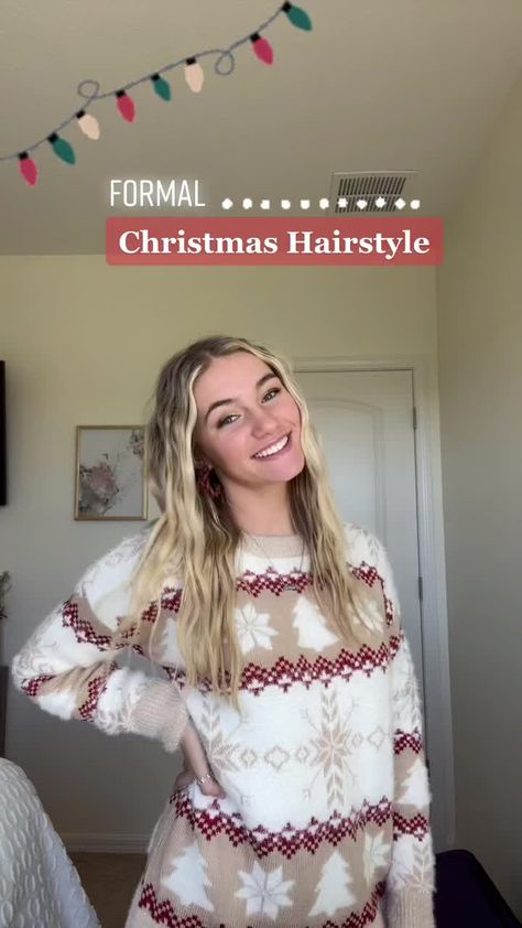 Best Teacher Christmas Gifts, Party Hairstyles Medium, Hairstyle Ideas For School, Teacher Hairstyles, Christmas Formal, Christmas Hairstyle, Formal Hairstyle, Growing Out Bangs, Christmas Party Hairstyles