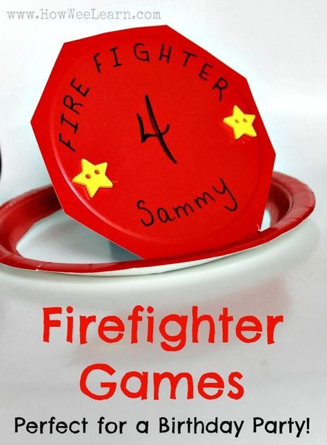 This is the ultimate firefighter themed birthday party for kids. These games are so clever! Party Activities For Toddlers, Birthday Party Activities For Toddlers, Firefighter Games, Fire Engine Party, Fireman Party, Firetruck Birthday Party, Fireman Birthday, Fire Truck Party, Firefighter Party