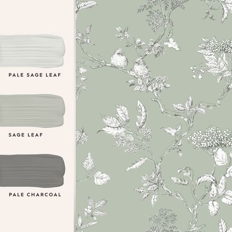 Duck Egg Bedroom, Duck Egg Blue Bedroom, Egg Wallpaper, Egg Background, Laura Ashley Paint, Decorating Table, Sage Green Wallpaper, Botanical Elements, Bathroom Wallpaper