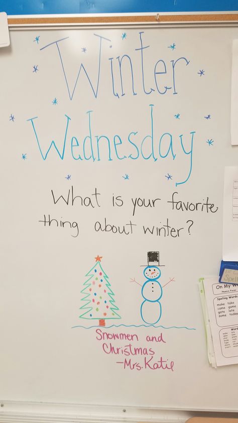 Christmas Whiteboard Ideas, Wednesday Whiteboard, Christmas Whiteboard, White Board Questions, Morning Questions, Whiteboard Activities, Whiteboard Questions, Whiteboard Prompts, White Board Ideas