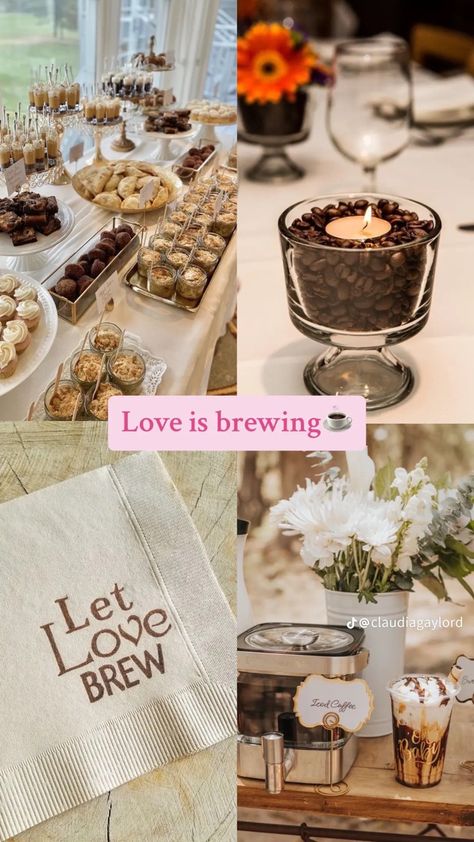 Coffee Theme Wedding, Coffee Themed Party, Coffee Baby Shower, Coffee Bridal Shower, Sleeping Beauty Wedding, Shower Pictures, Bridal Shower Inspo, Wedding Shower Themes, Coffee Party