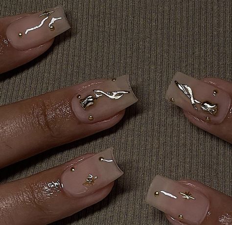 Classy Acrylic Nails, Short Square Acrylic Nails, Acrylic Nails Coffin Short, Short Acrylic Nails Designs, Square Acrylic Nails, Nail Charms, Dream Nails, Pretty Acrylic Nails, Minimalist Nails