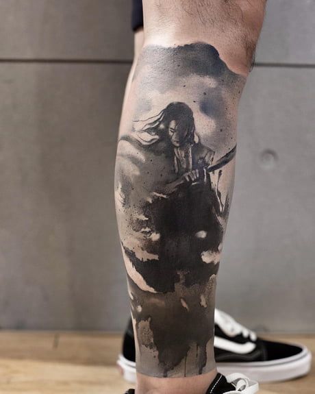 Black Watercolor Tattoo, Chinese Tattoo, Watercolor Tattoos, Samurai Tattoo, Painting Tattoo, Ink Master, Sleeve Tattoos For Women, Iphone App, Japanese Tattoo