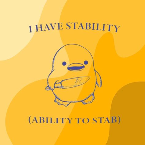 i have stability (ability to stab) 🐥🔪 #cricut #silhouette #funnysvgs #svgdownloads #svgdesigns #cricutcrafts💕 #silhouettecameo #vinylprojects March 27, Vinyl Projects, Cricut Crafts, Cricut Silhouette, Silhouette Cameo, Cricut, Memes, Funny, On Instagram