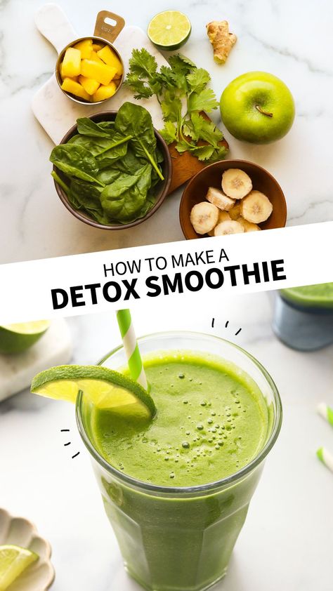 This Detox Smoothie recipe will help flood your body with nutrients. No gimmicky powders or supplements required! Body Detox Drinks, Clean Smoothies, Vegan Protein Smoothie, Detox Smoothies, Nutrient Packed Smoothies, Moringa Tree, Green Detox Smoothie, Detox Smoothie Recipes, Smoothie Cleanse