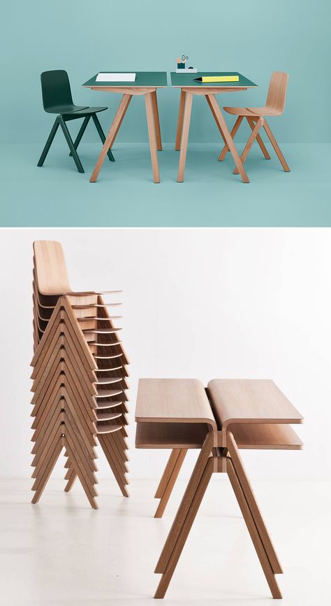 Bouroullecs' Copenhague Line for Hay Cnc Furniture, Chairs And Tables, 광고 디자인, Diy Ikea, Classroom Furniture, Danish Furniture, Plywood Furniture, School Furniture, Design Magazine