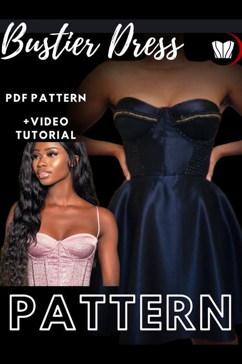 Wireless Bra Pattern, Bustier Top Pattern, Bustier Top Dress, Bustier Pattern, Gold Galaxy, Corset Sewing Pattern, Stretch Satin Fabric, Bodice Pattern, Corset Pattern