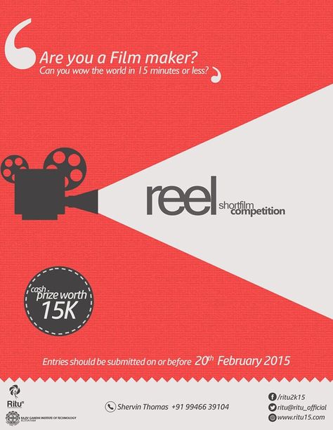 Reel Reels Competition Poster, Graphic Deisgn, Studio Workspace, Design Studio Workspace, Film Reels, Post Ad, Construction Logo, Creative Ads, Event Management