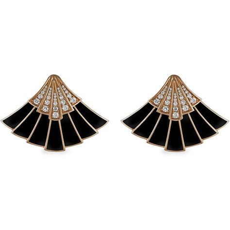 Art Deco Diamond Jewelry, Black And Gold Jewelry, Art Deco Inspired Jewelry, Black And Gold Earrings, Bijoux Art Deco, Bijoux Art Nouveau, Black Diamond Earrings, Fan Jewelry, Pave Jewelry