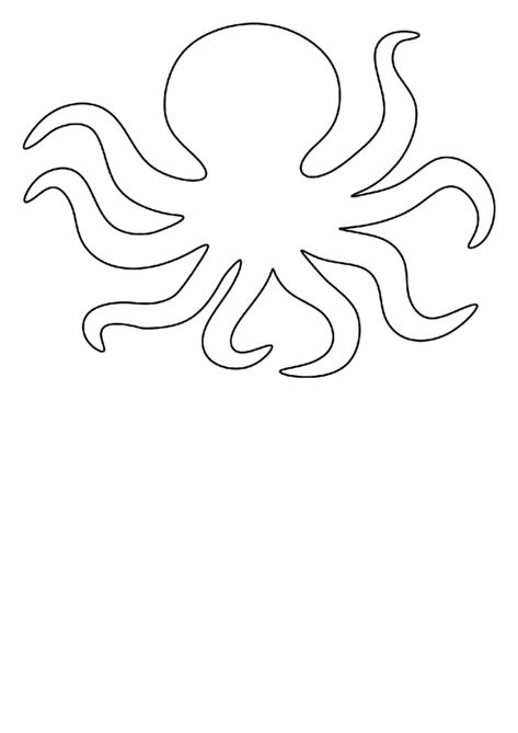 Need a Octopus Pattern Template? Here's a free template! Create ready-to-use forms at formsbank.com Felt Octopus Pattern Free, Octopus Template Free Printable, Turtle Template Printable Free Pattern, Coral Template, Paper Art Templates, Octopus Art Project, Octopus Template, Octopus Outline, Outline Ideas