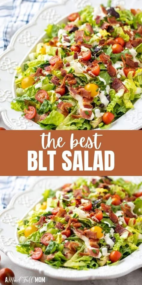 Best Blt, Blt Salad Recipe, Lettuce Salad Recipes, Lettuce Recipes, Blt Salad, Fresh Salad Recipes, Best Salad Recipes, Salad Recipes For Dinner, Salad Side Dishes