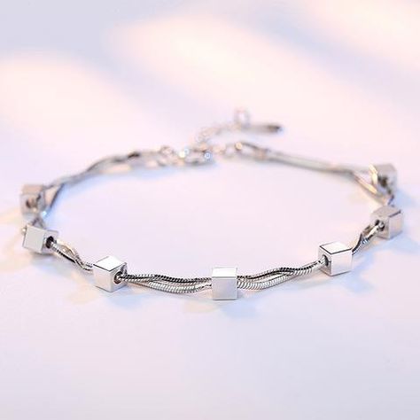 Simple Braslate Design For Women, Silver Breslet Girl, Bracelets Silver Simple For Women, Silver Bracelet For Women In Style, Silver Breslate For Girl, Bracelets Simple, Silver Bracelet Designs, Silver Bracelet For Women, Anklet For Women