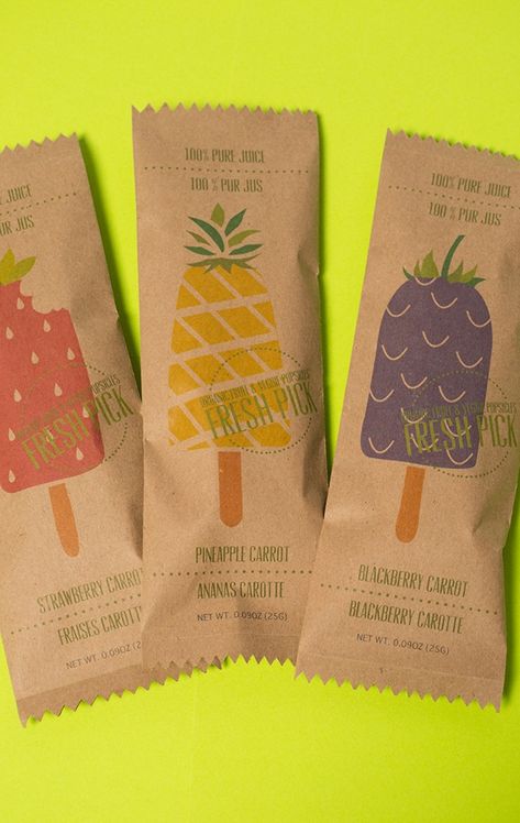 Fresh Pick – Organic Popsicle Packaging on Behance Popsicles Packaging, Popsicle Packaging, Organic Food Packaging, Eco Friendly Packaging Design, Organic Packaging, Ice Cream Packaging, Organic Groceries, Eco Packaging, Biodegradable Packaging