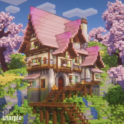 X'te Snarple: "A Cherry Blossom Cottage ! #Minecraft #Minecraftbuilds #minecraft建築コミュ Using LowresBones's 'Minecraft Trailer' Settings https://t.co/B3fuYZrjvX" / X Cherry Blossom Cottage Minecraft, Jungle Cottage, Epic Minecraft Houses, Minecraft Small Castle, Cottage Core Minecraft, Cottage Minecraft, Minecraft Wall, Mc Builds, Blossom House