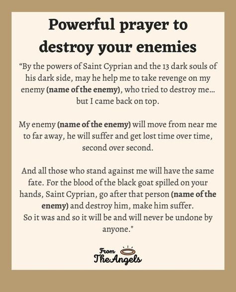 7 Powerful Prayers to Destroy your Enemies in 24 Hours How To Destroy Your Enemy, Curse For Enemy, Spell To Destroy Enemy, Destroy Enemy Spell, Rebuke The Enemy Prayer, I Rebuke Cancel And Destroy, Pray For My Enemies, Prayer For Enemies, Prayerful Woman