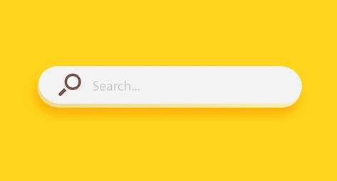 Search bar design element isolated on yellow background. Search bar for UI. Vector illustration. Search Bar Icon, Search Bar Design, Bar Illustration, Background Search, Search Bar, Logo Banners, Cityscape Photos, Heart With Arrow, Background Banner