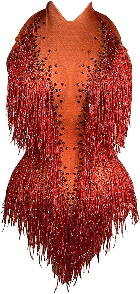 Drag Leotard, Burlesque Show Outfit, Queen Outfits Royal Medieval, Fringe Leotard, Rhinestone Outfits, Beyonce Bodysuit, Queen Outfits Royal, Fringe Dance Costume, Red Dance Costumes