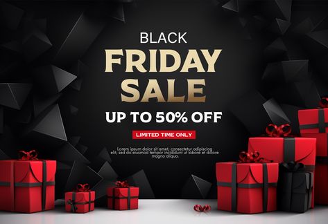 Psd black friday sale banner template and background design with black friday balloons Black Friday Graphics, Black Friday Background, Friday Background, Black Friday Sale Design, Black Friday Banner, Black Friday Sale Banner, Sale Banner, Friday Sale, Web Banner