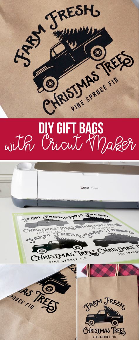 How to make personalized gift bags using the Cricut Maker. It is easy to decorate bags for any occasion with a little vinyl.  Come and see! #ad Cricut Gift Bags Ideas, How To Decorate Gift Bags, Cricut Gift Bags, Personalized Gift Bags Diy, Diy Gift Bag, Cricut Art, Selling Ideas, Gift Crafts, Winter Holiday Crafts