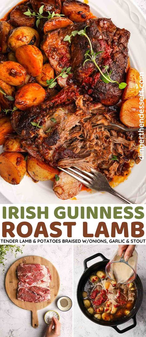 Easy Lamb Roast Recipes, Dutch Oven Lamb Roast, Irish Lamb Recipes, Easter Slow Cooker Recipes, Boneless Lamb Recipes, Boneless Lamb Shoulder Recipes, Boneless Lamb Loin Roast Recipes, Lamb Pot Roast, Lamb Bones Recipe