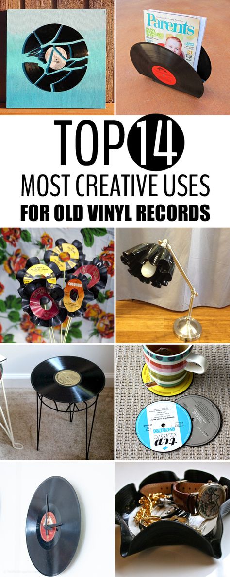 Ways to repurpose your vinyl records into creative and beautiful decorative pieces for your home. What To Do With Old Records, Vinyl Record Diy, Vinyl Records Crafts, Vinyl Record Projects, Record Diy, Vinyl Records Diy, Records Diy, Record Decor, Vinyl Record Art Ideas