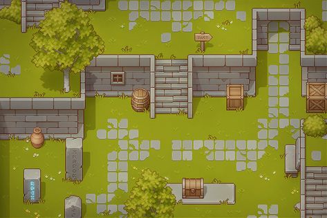 Pixel Art Top Down - Basic by Cainos Unity 2d, Top Down View, Top Down Game, Pixel Art Landscape, Piskel Art, Pixel Art Background, Art Top, Pixel Art Tutorial, 2d Game Art