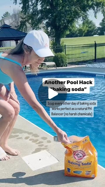 Gilla Leigh Home Designs on Instagram: "I’m so happy everyone loves my pool hack in my previous video about using a copper pipe for algae :) it totally works.    Now for everyone asking about the baking soda. We pour a cup full of baking soda in the skimmer every other day, or if you have an above ground pool , you can just pour it directly in the pool. It’s a natural ph balancer.  Comment below with any other questions :)  . . . #swimmingpool #ingroundpool #abovegroundpool #poolcleaning #poolcleaninghacks #naturalpoolcleaner #phbalance #poolcleaningtips #cleaninghacks #bakingsodahacks #bakingsodainpool #gillaleighhomedesigns #poolwaterph" Pool Hacks Above Ground, Pool Skimmer Hacks, Above Ground Pool Hacks, Pool Cleaning Tips, Swimming Pool Maintenance, Pool Stuff, Pool Hacks, Pool Skimmer, Baking Soda Cleaning