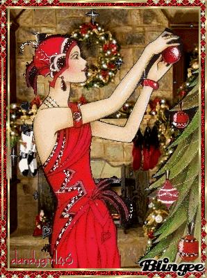 Flapper Christmas Style Art Deco Cards, Art Deco Illustration, Art Deco Lady, Art Deco Posters, Fashion Art Illustration, Christmas Past, Noel Christmas, Vintage Greeting Cards, Vintage Christmas Cards