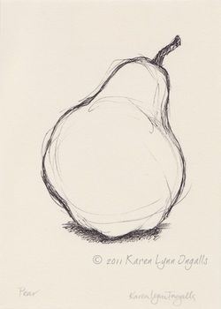 Picture Pear Pencil Drawing, Pear Drawing Simple, Pear Drawing Pencil, Simple Still Life Drawing, Pear Sketch, Pear Drawing, Objects Drawing, Drawing Apple, Picture Nature