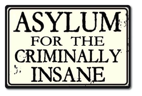 PRICES MAY VARY. Metal novelty insane asylum sign measures approximately 12 by 8 inches Vintage style sign is perfect for your next horror themed or halloween party Antique text reads Asylum For The Criminally Insane with rustic distress markings Perfect for your home, office, school, or place of business to use as seasonal wall decor or as a permanent fixture to a gothic room Decorative haunted house sign comes with pre drilled holes in each corner for easy hanging Asylum For The Criminally Ins Insane Asylum Room, Asylum Aesthetic, Asylum Room, Haunted House Sign, Seasonal Wall Decor, Gothic Room, Mental Asylum, Mental Institution, Happy Haunting