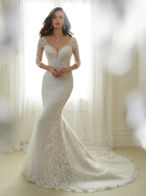 Moncheri Weddingdresses5 Sophia Tolli Wedding Dresses, Mon Cheri Bridal, Sophia Tolli, Lace Wedding Dress With Sleeves, Trumpet Wedding Dress, A Wedding Dress, Mon Cheri, Wedding Dress Sleeves, Beautiful Wedding Dresses