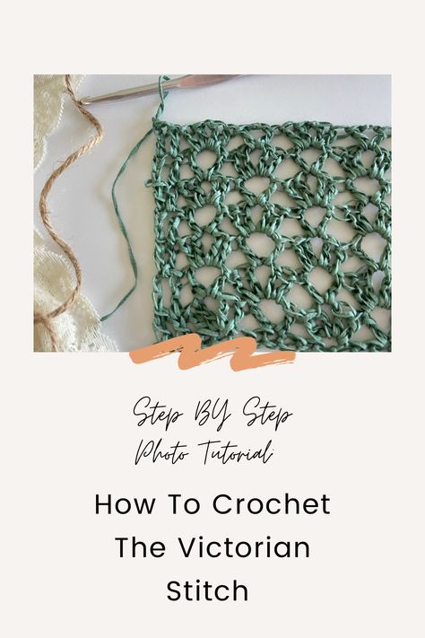 Learn how to crochet the Victorian Stitch with this free stitch tutorial from Cactus And Lace Designs. This crochet tutorial is beginner friendly with photos for every step. Click to find the Victorian Stitch Crochet Tutorial! CactusAndLaceDesigns.com #Crochet #Crochettutorial Victorian Stitch Crochet, Lacy Tunisian Crochet Stitches, Crochet Lacy Stitches, Crochet Lace Stitch Pattern, Crochet Lace Stitches, Lacy Crochet Stitches, Tunisian Crochet Lace, Victorian Crochet Patterns, Lace Crochet Cardigan