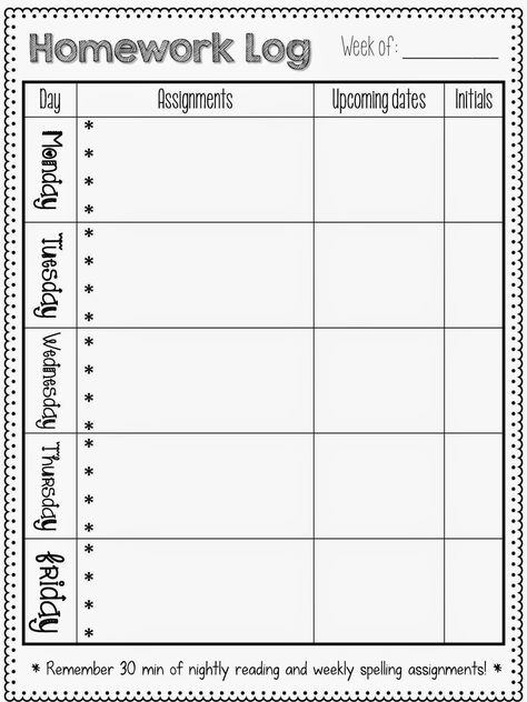 FREE Weekly Homework Logs Homework Assignment Sheet Weekly, Homework Log Template Free Printable, Weekly Homework Sheet, Homework Template, Homework Log, Homework Calendar, Homework Chart, Weekly Homework, Assignment Sheet