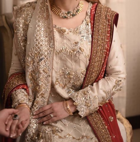 Nikkah Bride, Desi Outfits, Nikkah Dress, Desi Clothes, Red And Gold, Red Leather, Red Leather Jacket, Desi, Leather Jacket