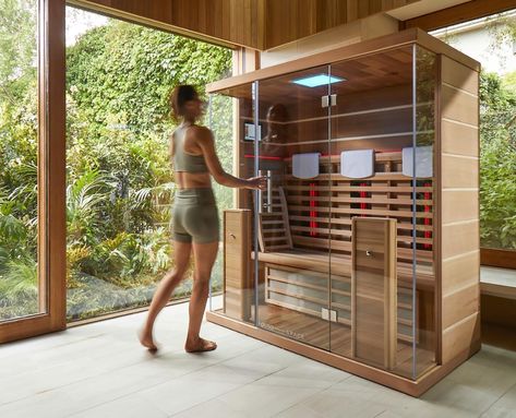 Wellness Room At Home, Sauna Bathroom Design, Home Infrared Sauna, Home Spa Room, Home Sauna, Sauna House, Indoor Sauna, Traditional Saunas, Wellness Studio