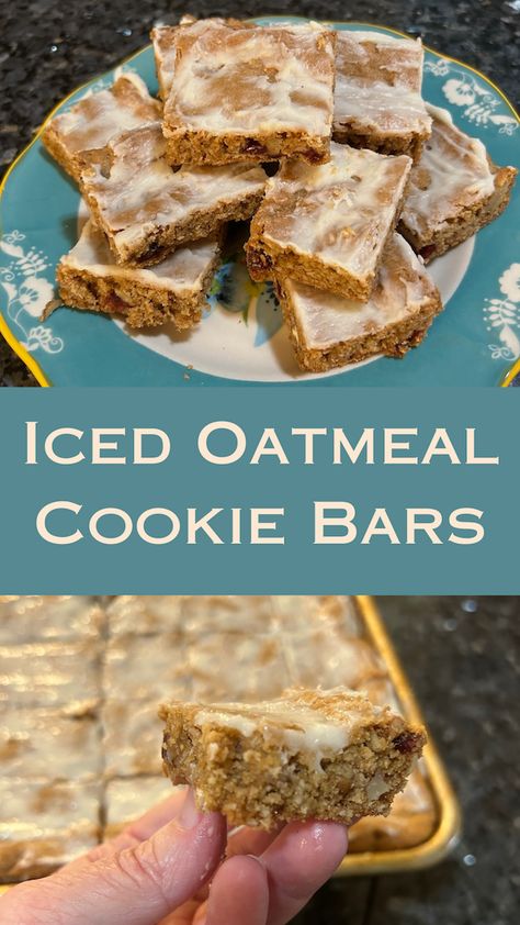 Iced Oatmeal Cookie Bars Chewy Oatmeal Bars Recipes, Oatmeal Pan Cookies Bar Recipes, Date Cake Bars, Oatmeal Cookie Oatmeal, Ooey-gooey Salted Peanut Butter Oatmeal Cookie Bars, Nature Valley Oatmeal Squares, Gluten Free Cookie Bars Easy, Maple Oatmeal Bars, Oatmeal Chocolate Bars Recipe